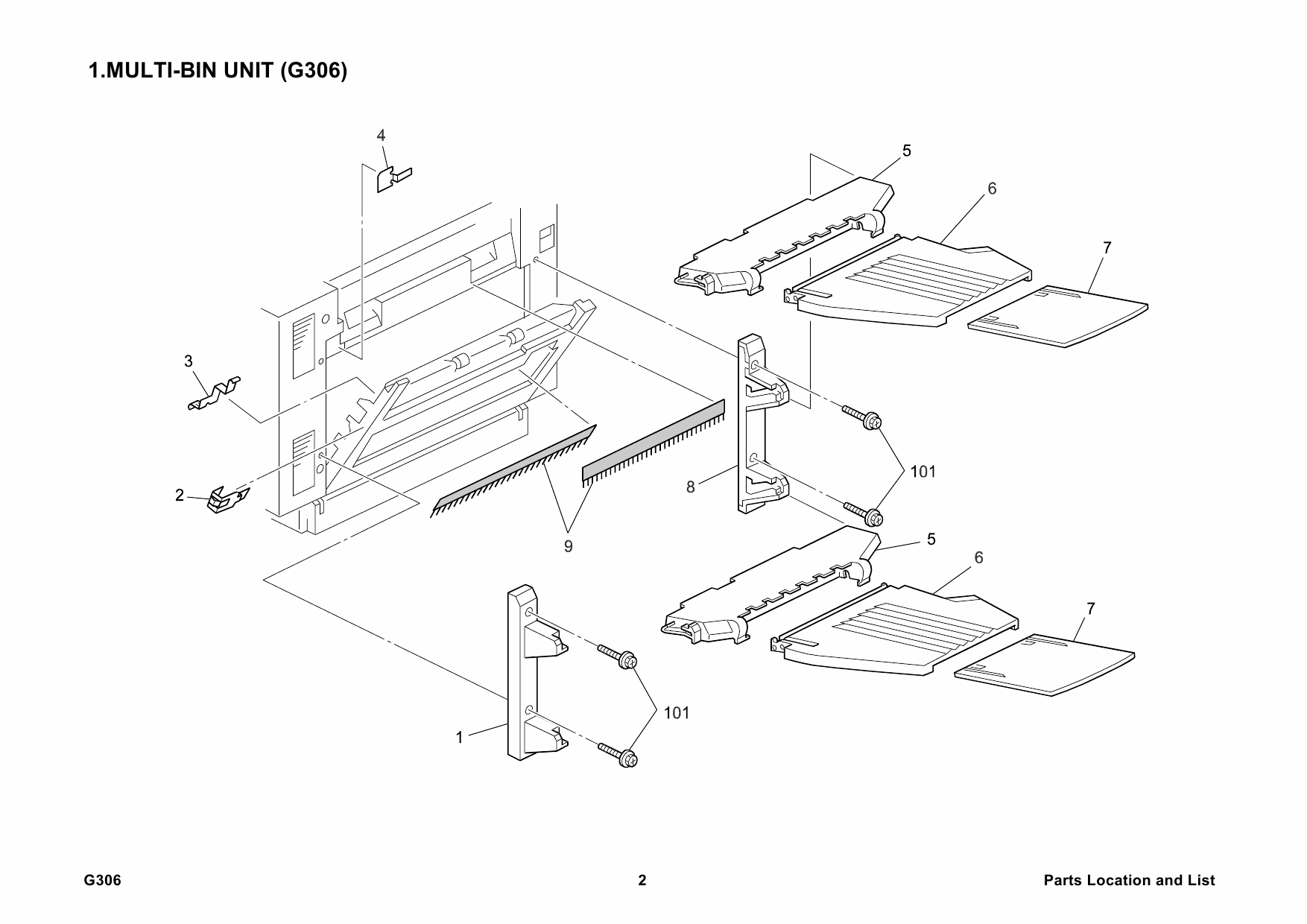 RICOH Options G306 MULTI-BIN-UNIT-PT460 Parts Catalog PDF download-4